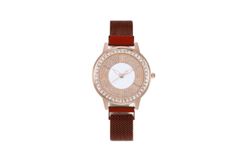 Diamond-embedded Fashion Women's Watch quartz watch lazy iron-absorbing magnetic iron-absorbing stone women's watch_autovado.com