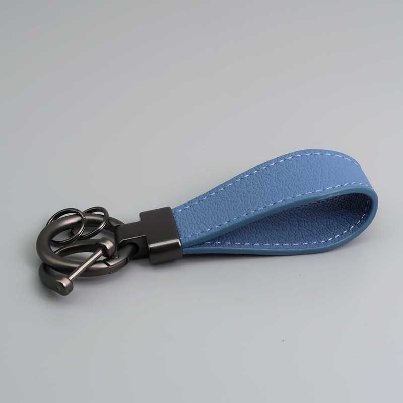 New Leather Car Keychain Exquisite Lamb Pattern Key Ring Pendant Creative Men And Women Leather Pendant_autovado.com