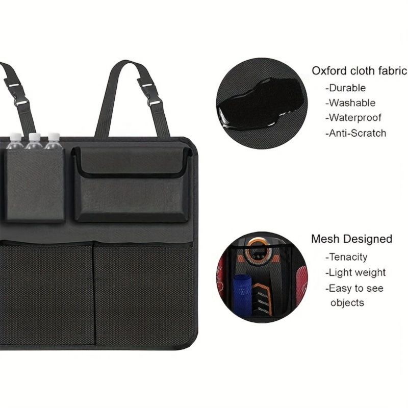 Multi Functional Rear Seat Back Hanging Bag, Car Foldable Miscellaneous Oxford Cloth Trunk Storage Bag_autovado.com