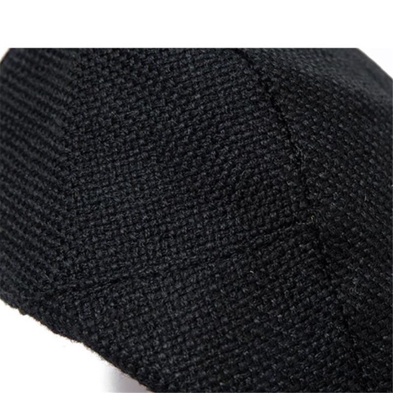Hot Sale FLAT CAP Summer Mens Beret Linen Peaked Adjustable Newsboy Cap Breathable Vintage Solid Black Ivy Duckbill Hat_autovado.com