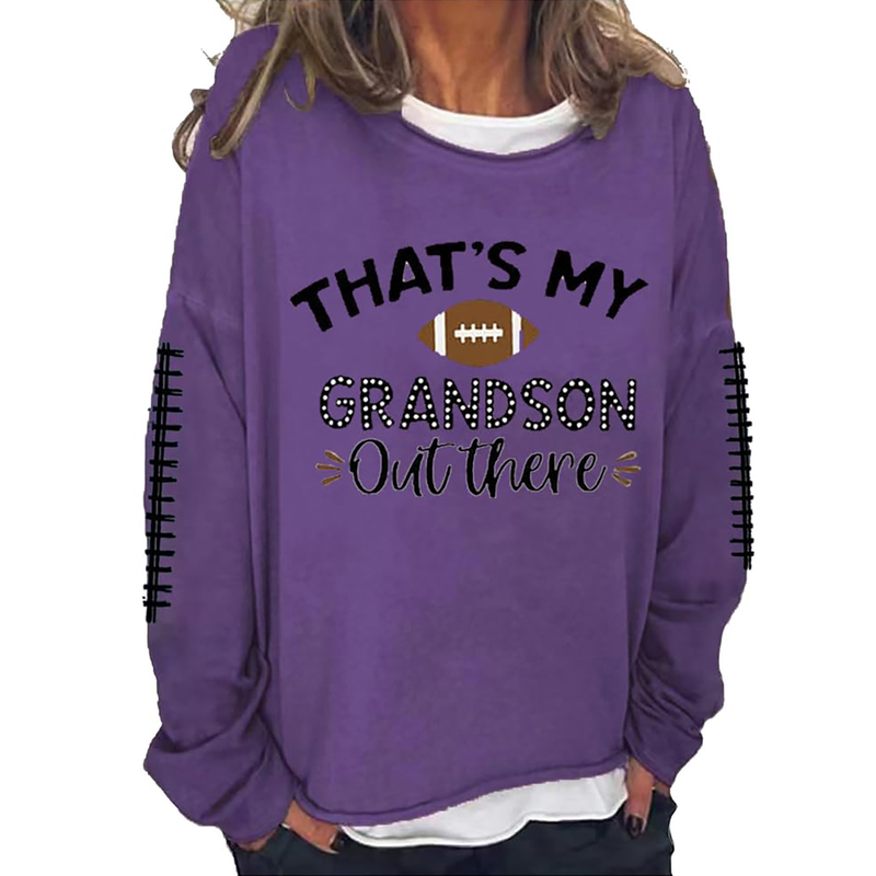 Women's Clothing Autumn and Winter Women's Clothing Digital Football Print Round Neck Long Sleeve Casual Sweater_autovado.com