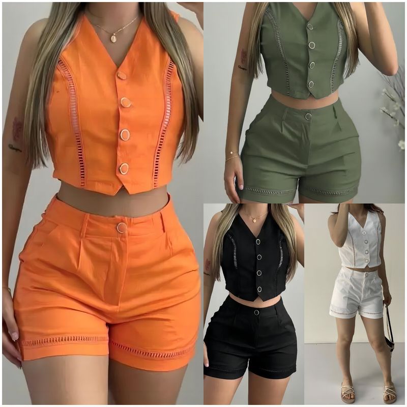Women's clothing hanging dye lace sleeveless fashion casual suit _autovado.com
