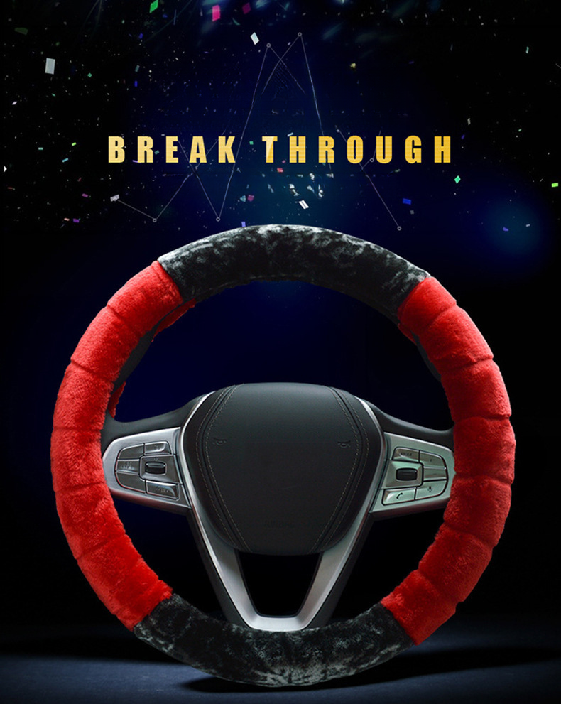 New Car Short Plush Winter Non-Slip Warm Universal Steering Wheel Cover_autovado.com