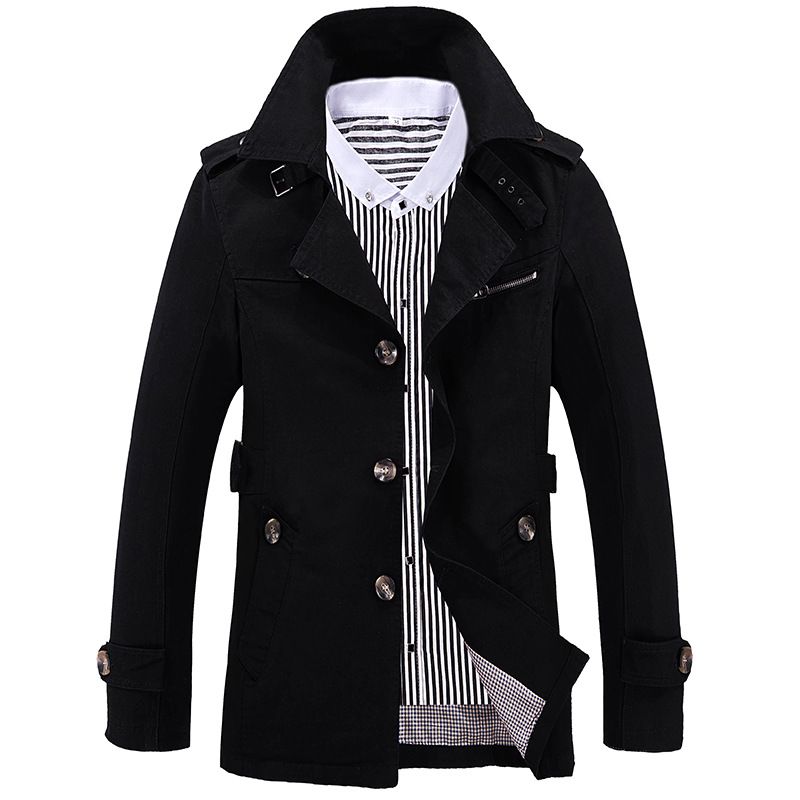 Men's Clothing Men's Casual Windbreaker Mid-length Men's Coat_autovado.com