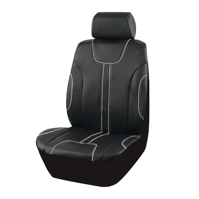 The new car seat cover classic black PVC inlay line design sense personality simple atmosphere_autovado.com