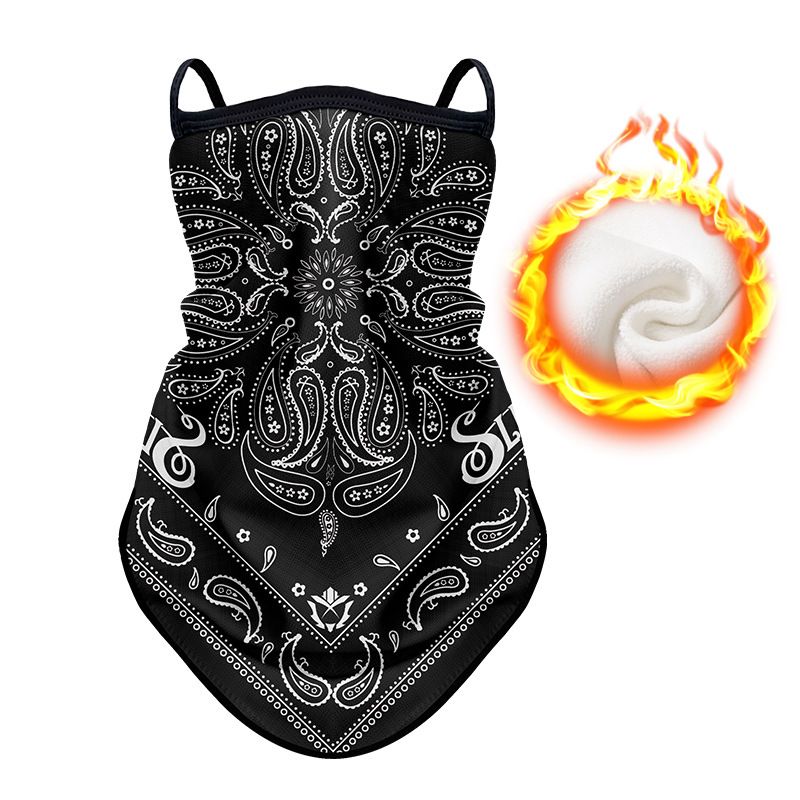Winter Motorcycle Fleece-Lined Riding Mask Outdoor Bicycle Mountaineering Cold-Proof Ear-Hanging Triangle Scarf_autovado.com