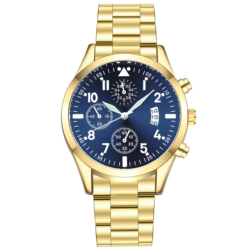 Steel band luminous calendar men's business fashion watches multi-functional sports watches men's_autovado.com