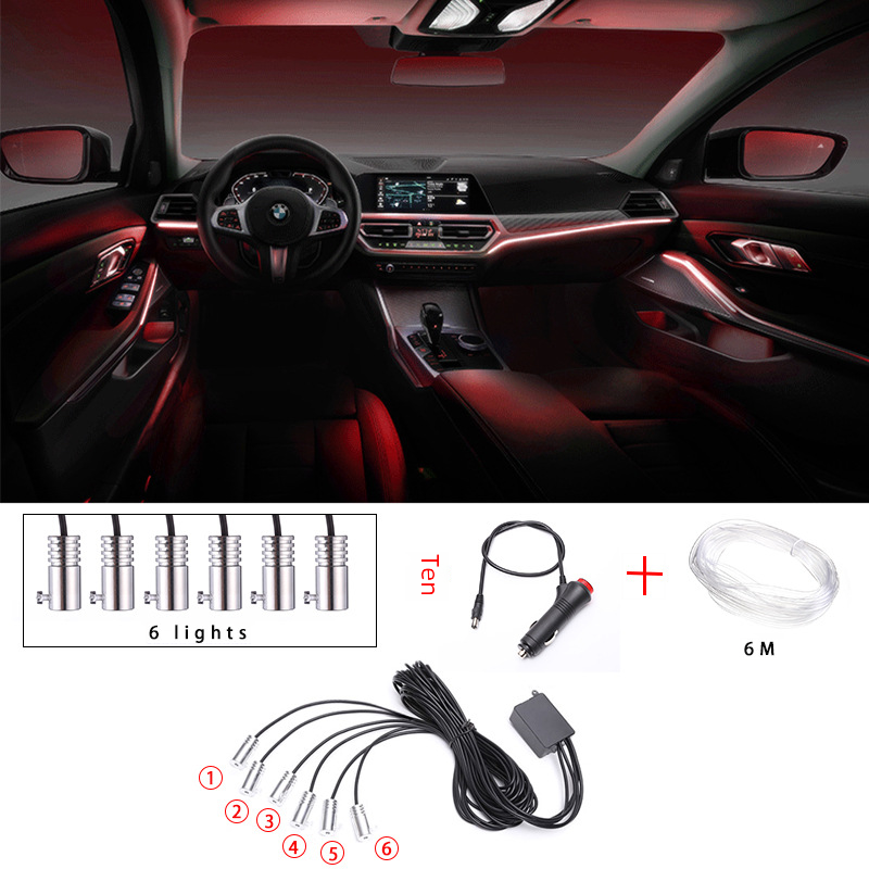 Car interior hidden atmosphere lights modified 64-color car atmosphere lights APP seven-color voice-controlled decorative lights_autovado.com