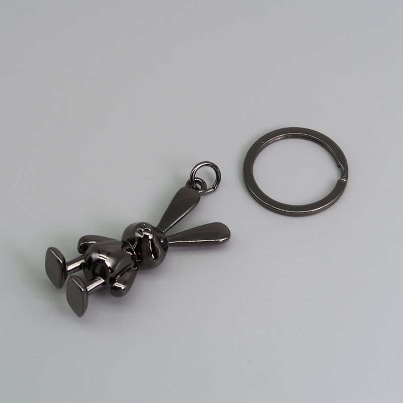 Metal Rabbit Keychain Car Keychain Couple Pendant Mobile Phone Rabbit Year Exclusive Bag Pendant_autovado.com