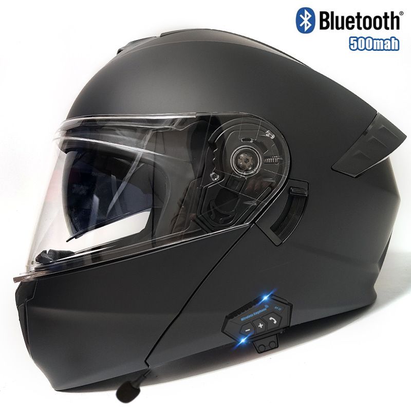 DOT & 3C Certified Modular Motorcycle Helmet – Flip-Up Full Face Helmet With Bluetooth, Dual Visor & Adjustable Ventilation For Men/Women_autovado.com