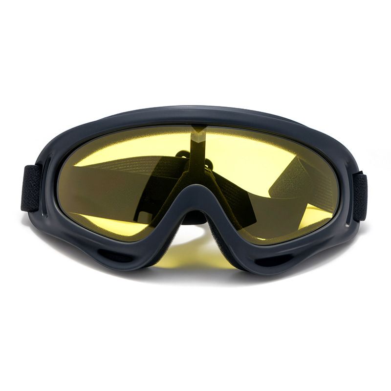 Unisex Anti-Dust Goggles For Cycling, Motorcycling & Outdoor Sports – Windproof, Interchangeable Lenses (Black Frame With Clear/Yellow/Smoke)_autovado.com
