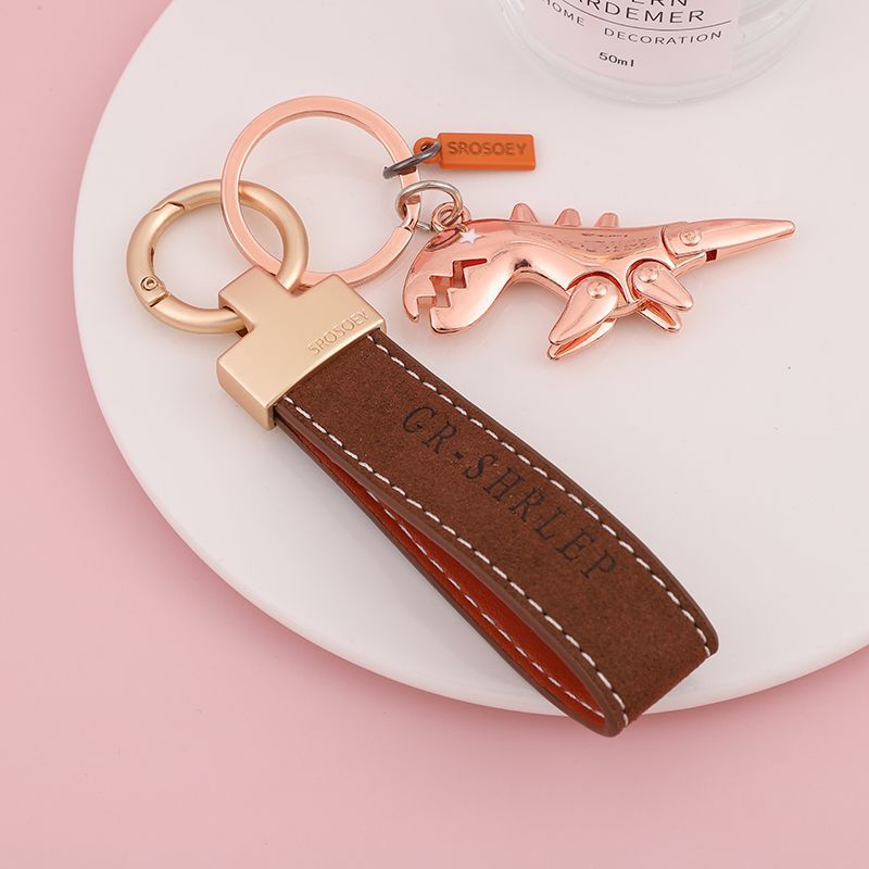 Suede Keychain Internet Celebrity Little Dinosaur Pendant Cute Cartoon Car Key Chain Pendant Creative Gift For Women_autovado.com