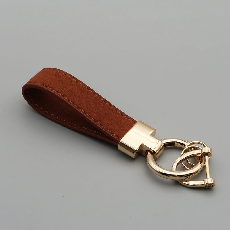 Suede Car Keychain Leather Couple Bag Pendant Men And Women Multifunctional Anti Lost Lettering Key Ring_autovado.com