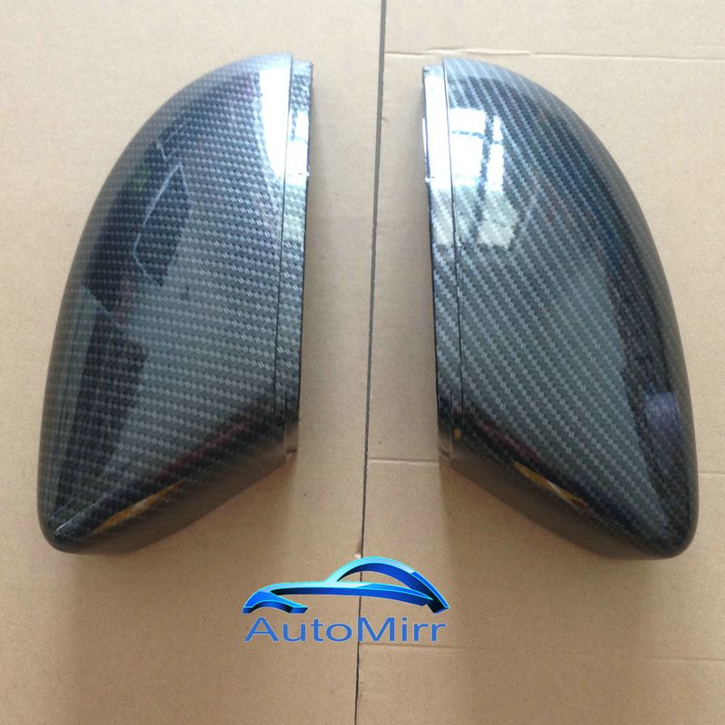 Pair Side Wing Mirror Caps for VW Passat B7 CC Scirocco MK3 For Jetta MK6 Beetle A5 (Carbon Effect) 6 Replace covers_autovado.com