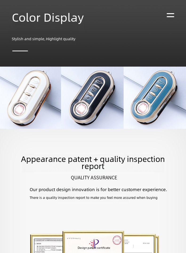 Applicable 3-key Fiat folding key case 500 Boyue Bravo Feixiang Iveco golden edge car key case_autovado.com