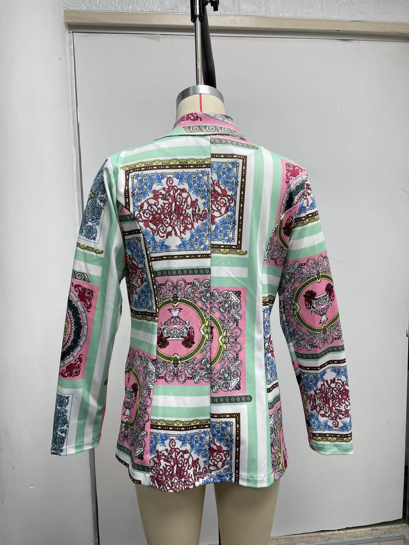 Women's autumn and winter new long-sleeved fashion sexy printed small suit jacket_autovado.com