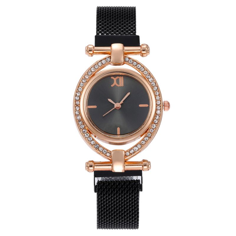 Diamond-encrusted Oval Women's Watch Women's Watch Ferromagnetic Quartz Watch Women's Iron-absorbing Stone_autovado.com