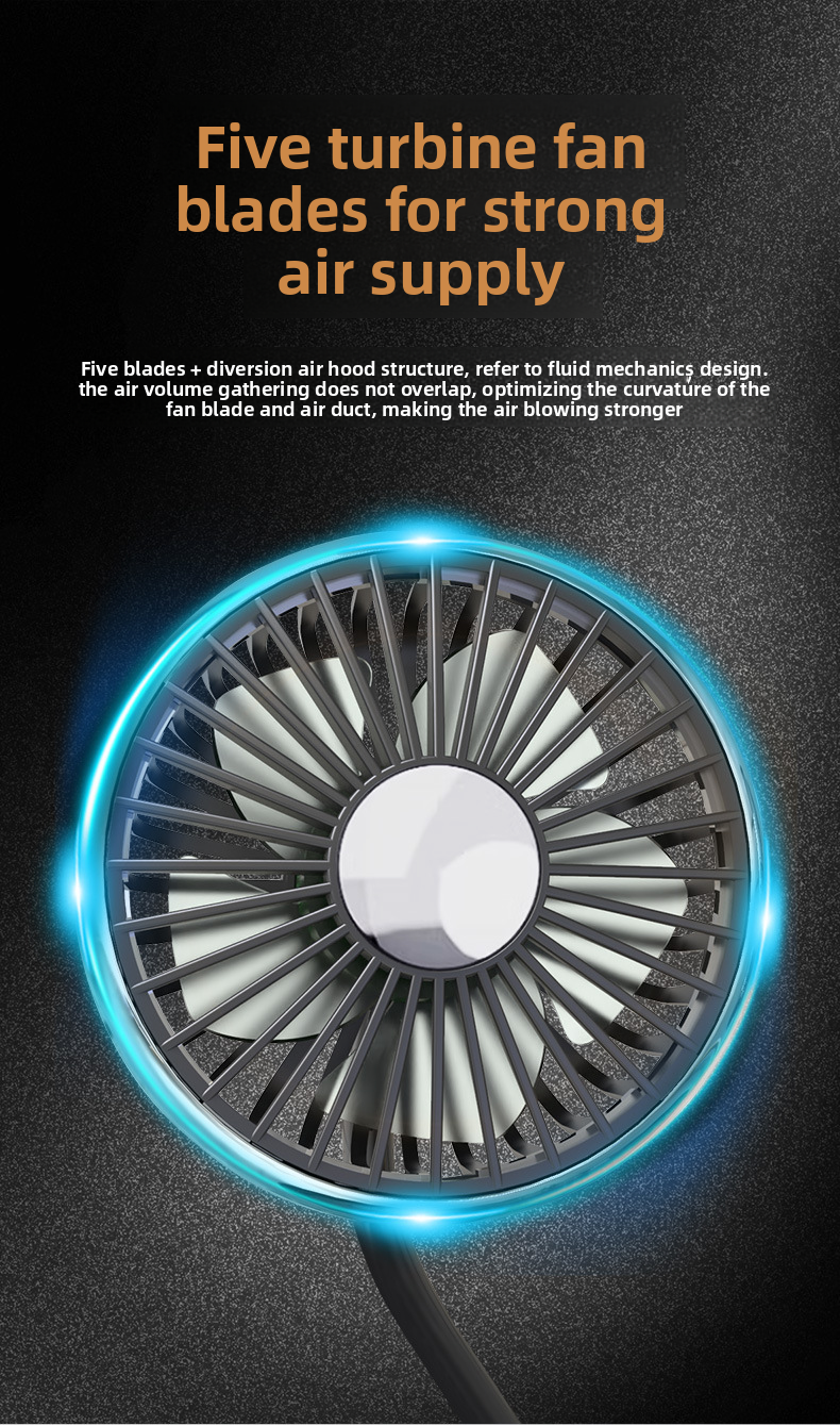 Flash F310 Dual-Head Lighted Hose Seat Fan Creative Practical Multi-Angle Car Interior Use_autovado.com