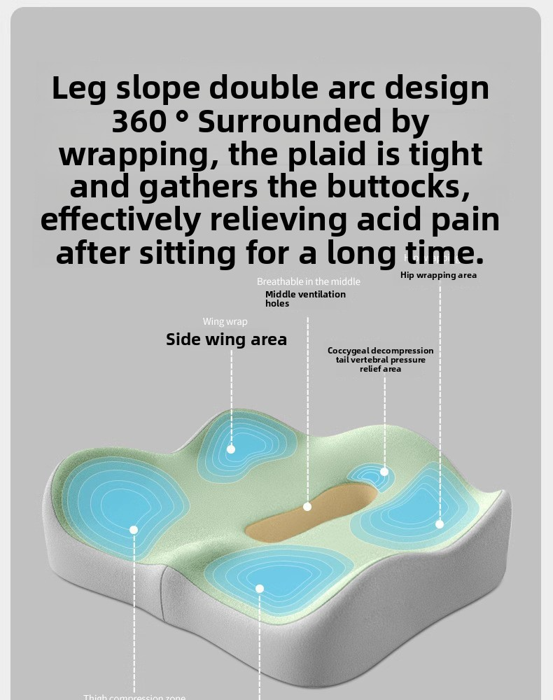 Memory Seat Tailspine Decompression Foam Car Massage Lumbar Spine Orthopedic Breathable Cushion_autovado.com