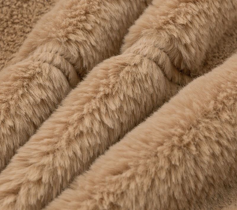 Women's Clothing autumn and winter rabbit fur zipper cardigan plush warm jacket_autovado.com