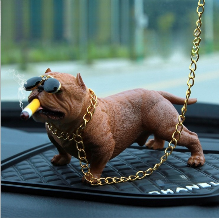 Bull Terrier Personality Creative Interior Sedan Dashboard Decoration High-end Car Accessories_autovado.com