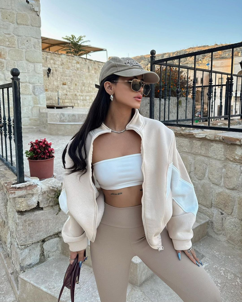 Women's Clothing Autumn and Winter Hot Style Loose Casual Versatile Top Long Sleeve Color Block Stand Collar Jacket for Women_autovado.com