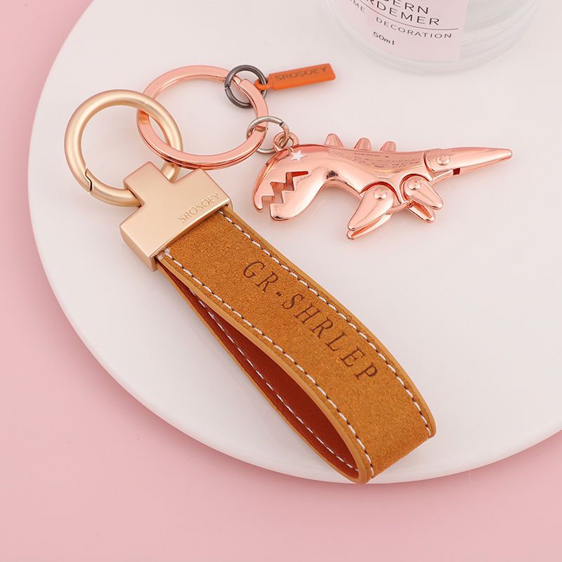Suede Keychain Internet Celebrity Little Dinosaur Pendant Cute Cartoon Car Key Chain Pendant Creative Gift For Women_autovado.com