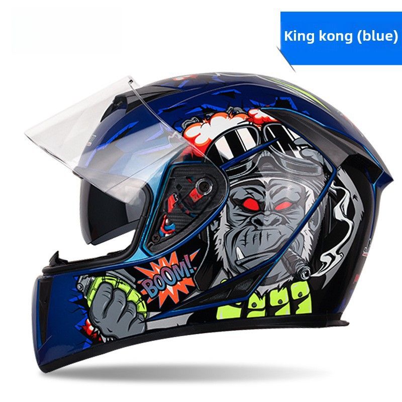 Jiekai Motorcycle Helmet Men's and Women's Full Helmet Covering Cool Four Seasons Motorcycle Racing Safety (Foreign Trade)_autovado.com