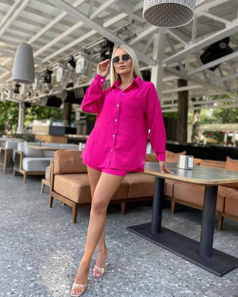 Women's Clothing ladies long-sleeved shorts loose casual women's clothing two-piece suit_autovado.com