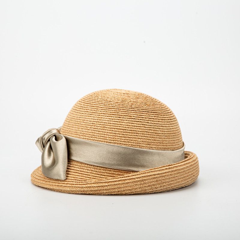 Hot Sale Women Raffia Straw Hats Ribbon Bow Blower Ladies Summer Fedora Outdoor Sun wedding Party Hat_autovado.com