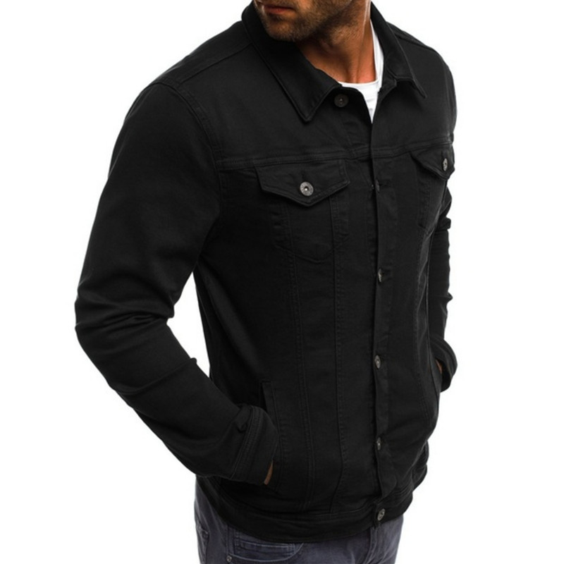 Men's Casual Solid Color Jacket Cardigan Button Cargo Jacket_autovado.com