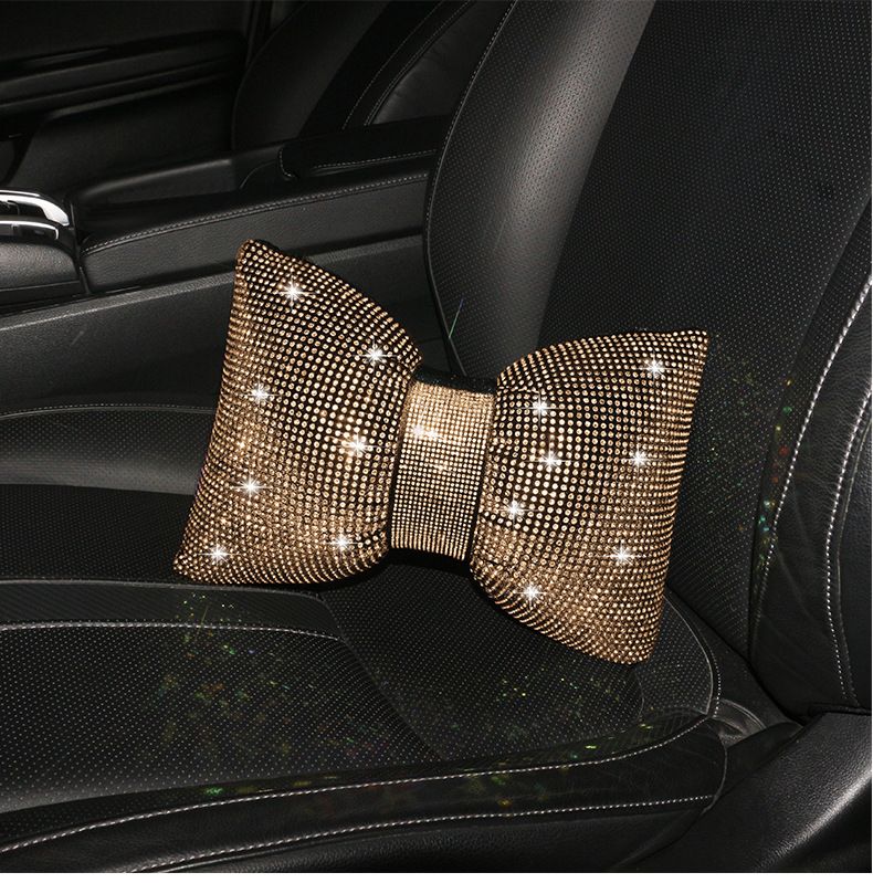Automotive Supplies: Bow Tie, Neck Protection Pillow, Cushion, Women's Multi-color Full Diamond Car Headrest, Lumbar_autovado.com