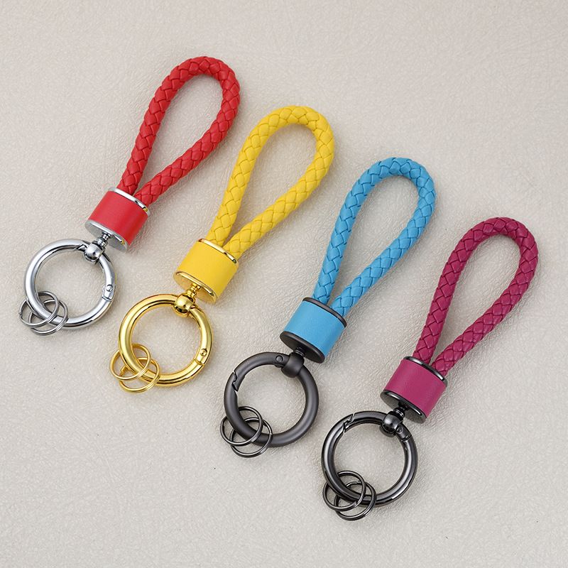 Fashion Braided Rope Anti Lost Keychain Chain Personalized Car Keychain Female Cute Women's Bag Key Pendant_autovado.com