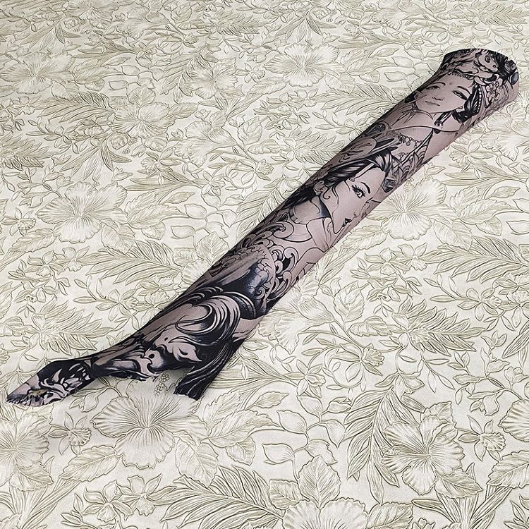 AB Pillar Self-adhesive Back Adhesive Tattoo Flower Arm Personalized Hand-painted Beauty Color Change And Interior_autovado.com