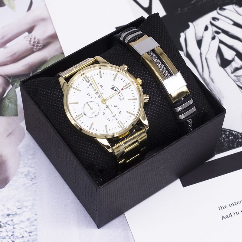 Men's Watch Two-Piece Bracelet Gift Box Business Calendar Non-Mechanical Quartz Watch men's watch_autovado.com