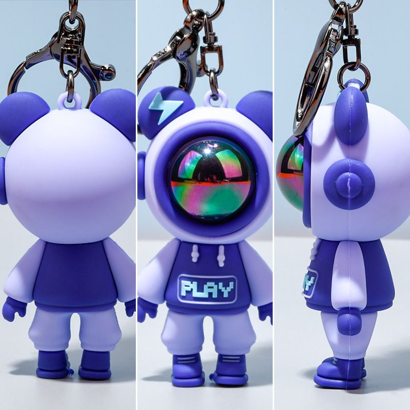 Fashionable Lightning Bear Keychain Key Accessories Metal Ring Keychain Student Stationery Bag Decoration Keychain_autovado.com