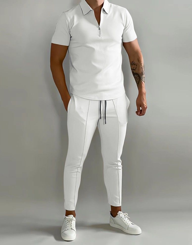 Men's Basic Solid Color Casual Sports Suit_autovado.com