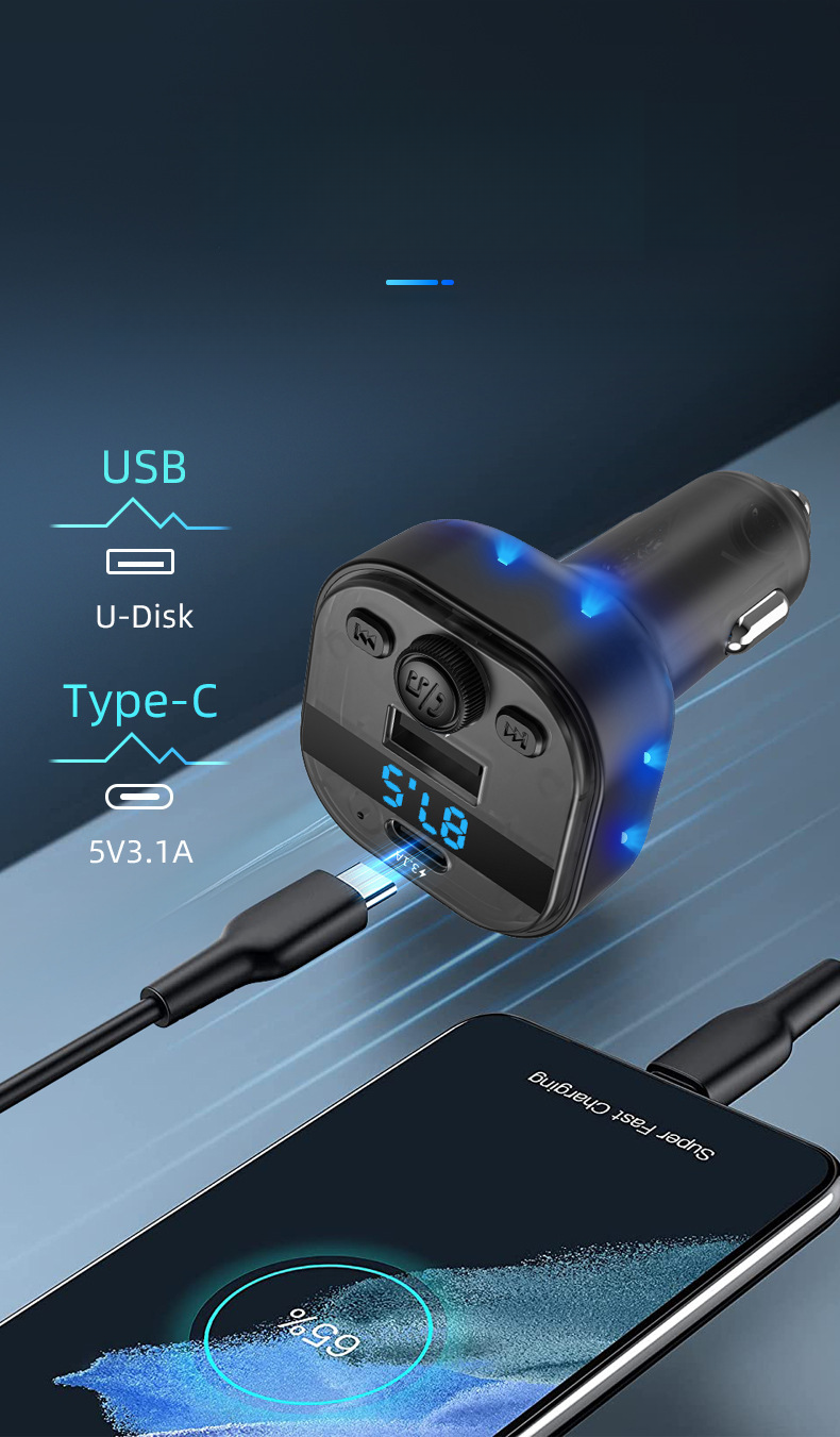 Car Bluetooth Player, MP3 Player With Charger, FM Transmitter, Car Charger_autovado.com