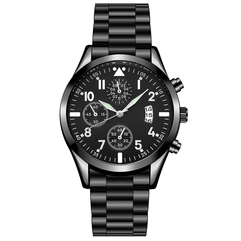 Steel band luminous calendar men's business fashion watches multi-functional sports watches men's_autovado.com