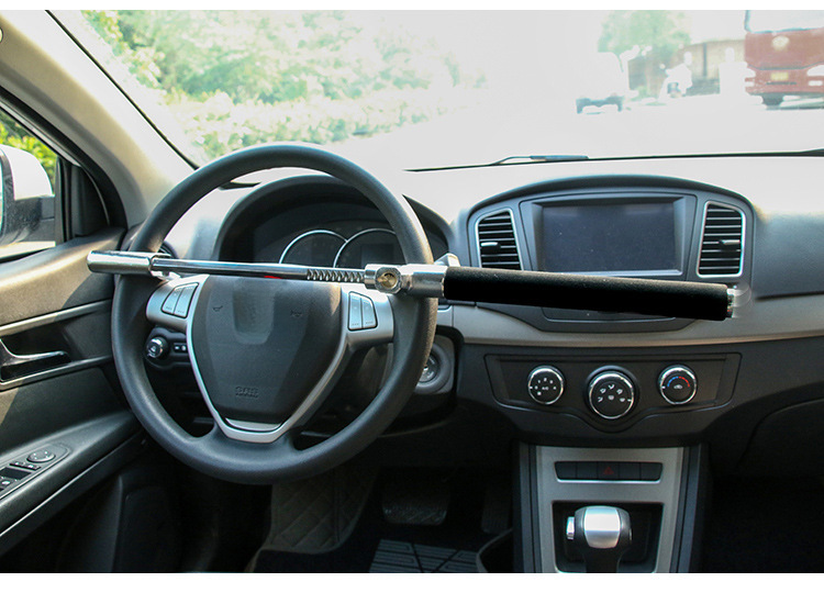 New Car Steering Wheel Multifunctional Adjustable Telescopic Security Anti-theft Thickened Window-breaking Metal_autovado.com