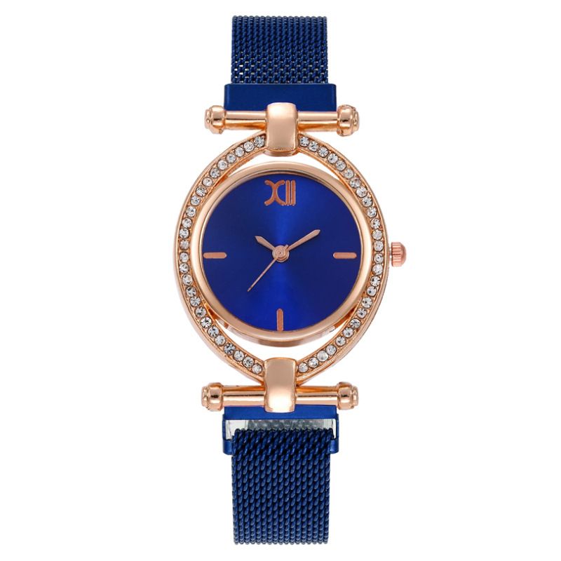 Diamond-encrusted Oval Women's Watch Women's Watch Ferromagnetic Quartz Watch Women's Iron-absorbing Stone_autovado.com