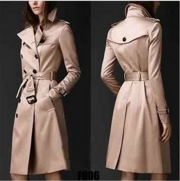 Women's Clothing Fashion Trend Double breasted Slim Long Windbreaker Women_autovado.com