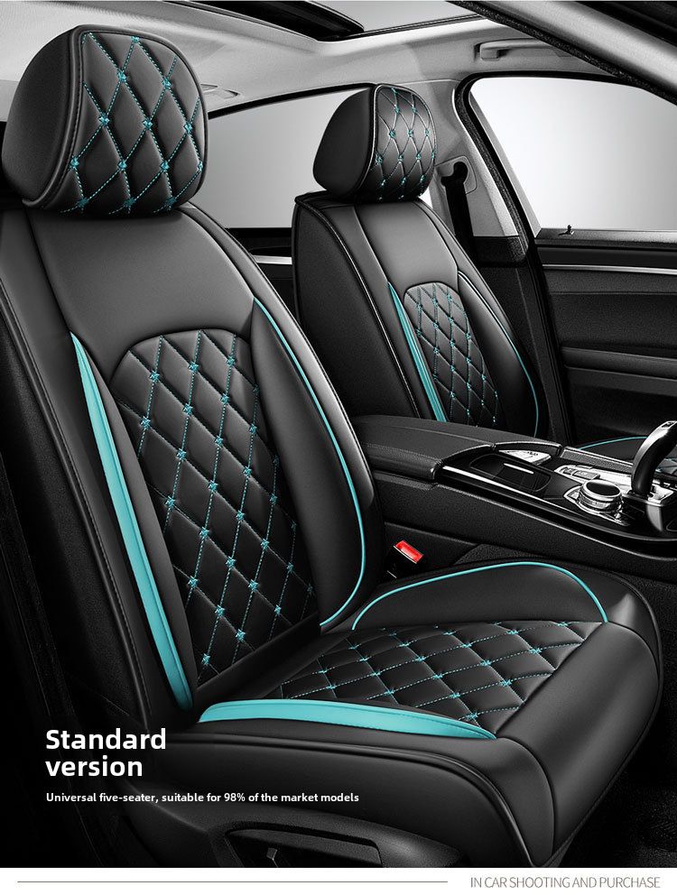New Crown All-inclusive Full Leather Diamond Four Seasons Car Cushion Four Seasons Universal Dog Head Cartoon Car Seat Cover_autovado.com