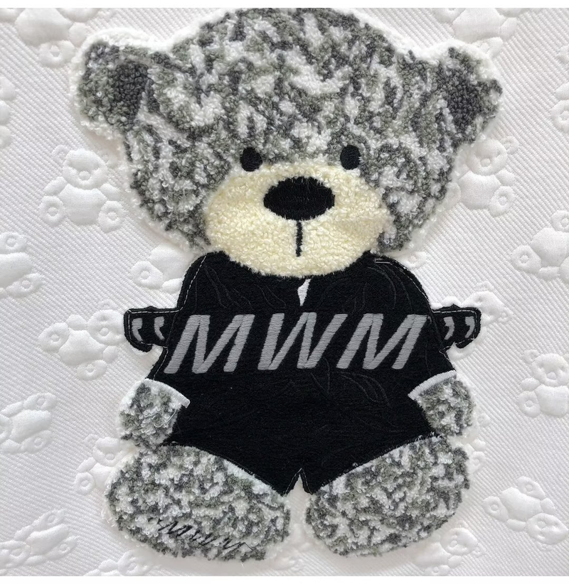 Men's clothing Bear embroidered short-sleeved T-shirt for young men handsome round neck T-shirt summer new men's cartoon_autovado.com