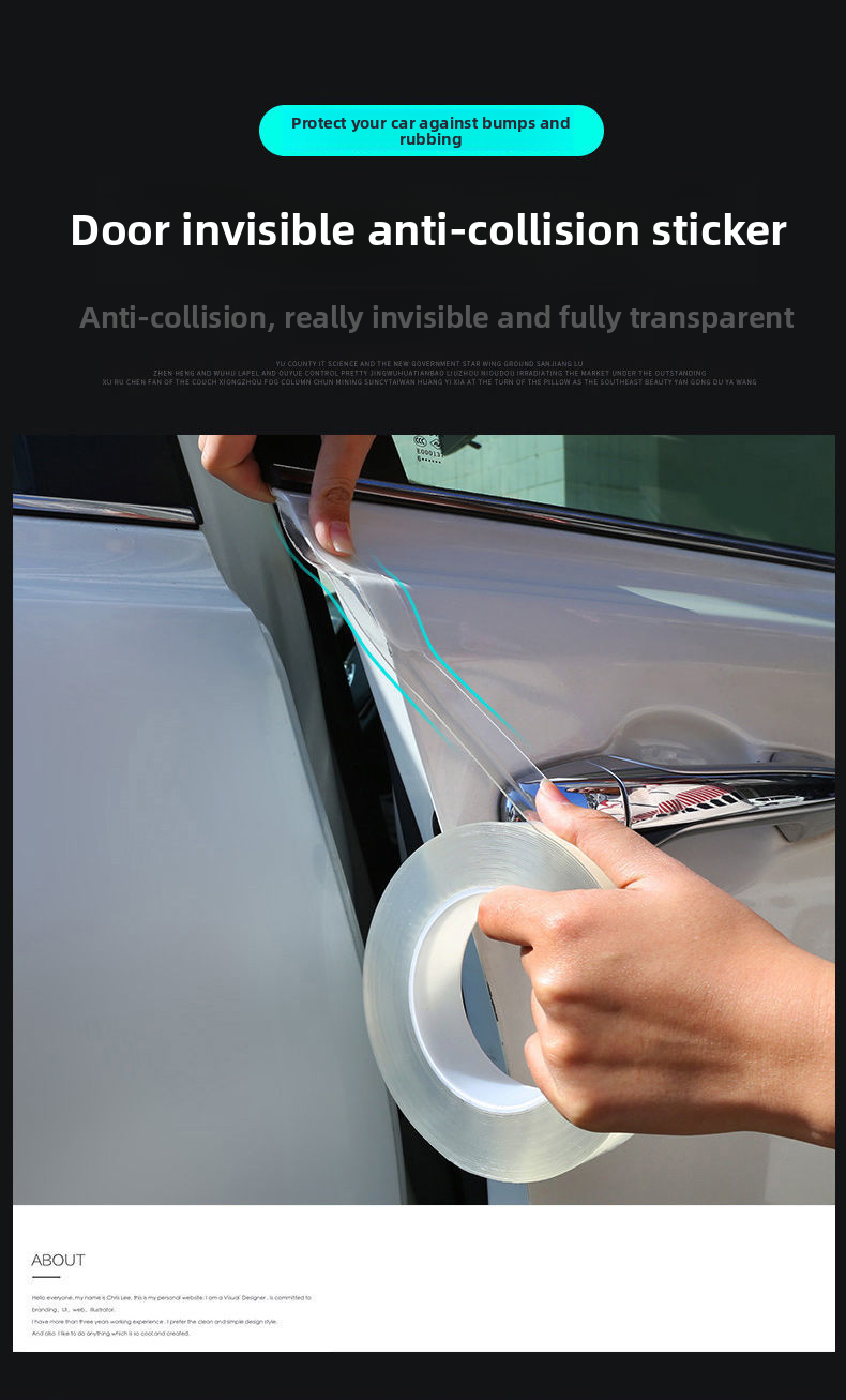 Car Threshold Anti Stepping Sticker, Car Mounted Invisible Transparent Bumper, Anti-collision Strip, Body Protection,_autovado.com