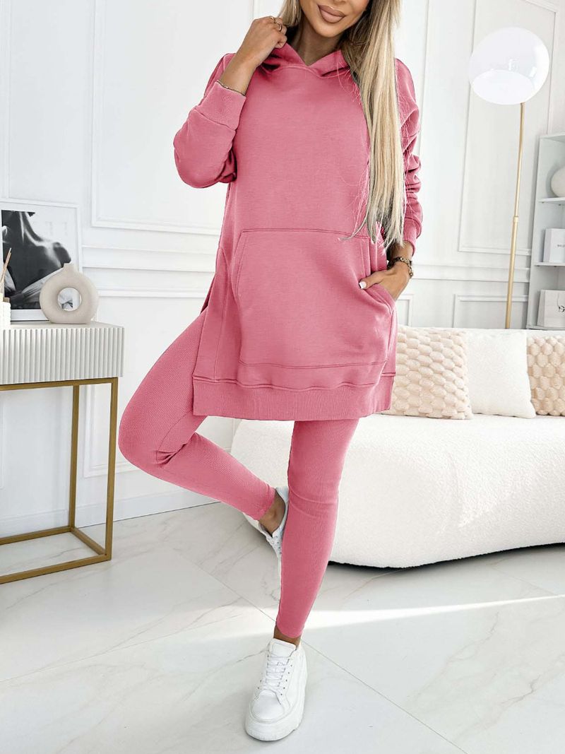 Women's Clothing sports leisure hooded sweatshirt thickened threaded leggings two piece suit_autovado.com