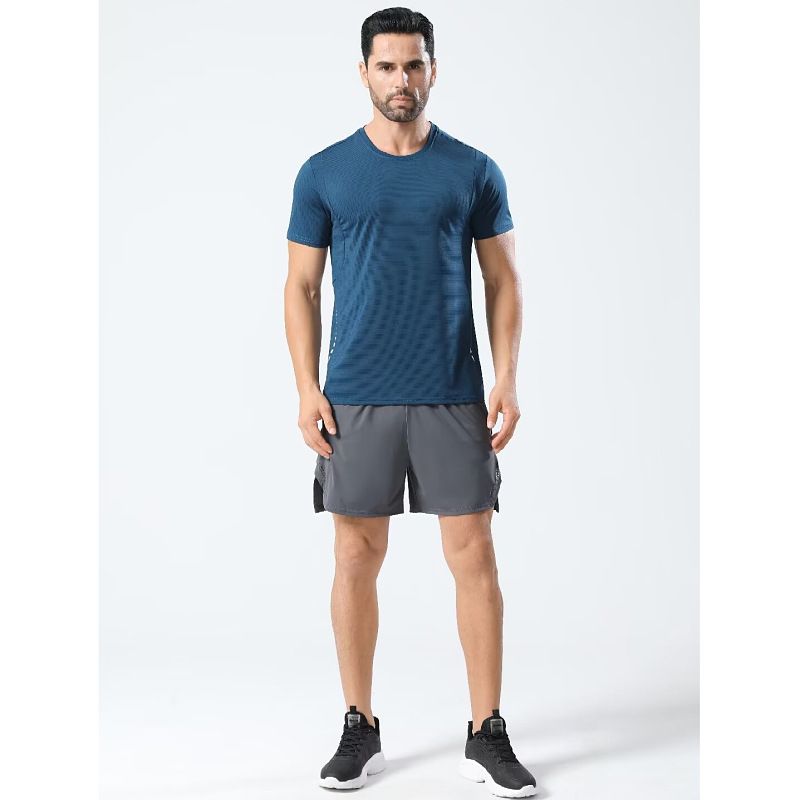 Men's Clothing Sports T-Shirt Quick-Drying Short-Sleeved Running Fitness Training Clothes Elastic Breathable Ice-Feel Cycling Clothes_autovado.com