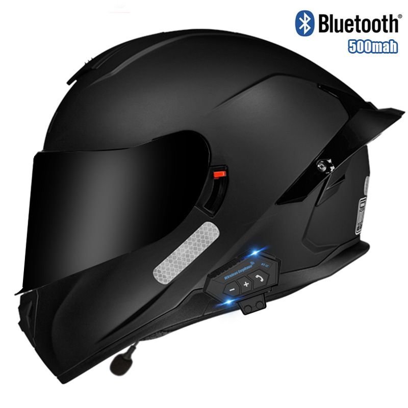 DOT Certified Motorcycle Helmet With Dual Visor & Bluetooth – Full Face ABS Helmet For Men & Women – UV Protection & Aerodynamic Design_autovado.com