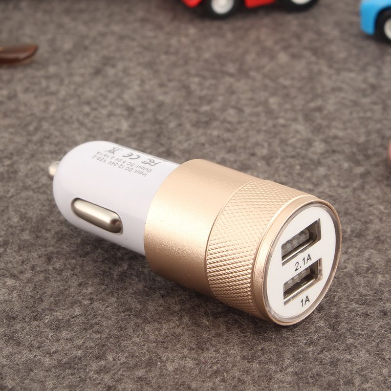 Small Steel Cannon Metal Dual USB Aluminum Alloy Charging 2.1A Tablet Smartphone Car Charger_autovado.com