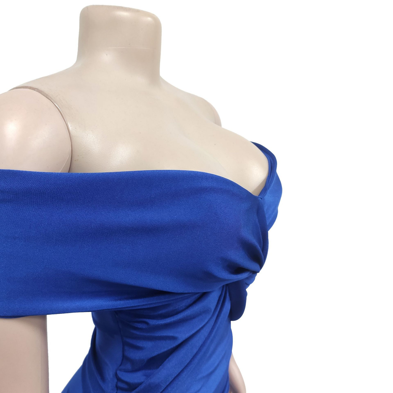 Women's solid color pleated sleeveless long skirt tube top dress_autovado.com